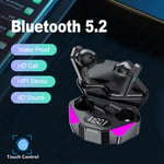 5.2 TWS Gaming Earbuds Écouteurs sans fil Bluetooth avec micro Bass Audio Positionnement du son 9D Stéréo Musique HiFi Casque pour Gamer-A 3300 mAH