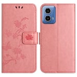 Motorola Moto G35 Mobilfodral med fjärilar, Rosa