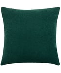 furn. Malham Shearling Fleece Square Feather Filled Cushion - Emerald - One Size