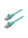 7.5m CAT6a Ethernet Cable - Aqua - Low Smoke Zero Halogen (LSZH) - 10GbE 500MHz 100W PoE++ Snagless RJ-45 w/Strain Reliefs S/FTP Network Patch Cord - patch cable - 7.5 m - aqua