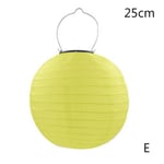 Led Solar Cloth Light Chinese Lantern Festival Lamp Waterproof E Yellow 25cm