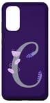 Galaxy S20 Purple Elegant Lavender Floral Alphabet Letter C Monogram Case