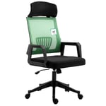 Cherry Tree Furniture Beni Mesh Fabric Swivel Office Chair with Headrest (Green)