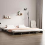 vidaXL Pallet Bed Grey 200x200 cm Solid Wood Pine