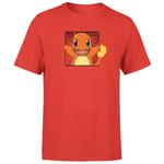 Pokémon Pokédex Charmander #0004 Men's T-Shirt - Red - M