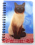 Chocolate Point Siamese Cat 3D picture on a pocket Notebook,