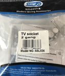 Selectric 2 Gang TV Socket White SSL536 - (M148)