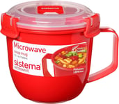 Sistema Microwave Small Soup Mug  Microwave Food Container  565 ml  BPA-Free  Re