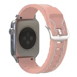 Apple Watch Series 4 44mm ECG pattern silicone watch band - Pink / Grey