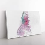 Big Box Art Falling Down in Abstract Canvas Wall Art Print Ready to Hang Picture, 76 x 50 cm (30 x 20 Inch), White, Lavender, Mauve, Grey, Mauve