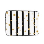Laptop Case,Laptop Sleeve Bag Compatible with 10-17 inch MacBook Pro,MacBook Air,Notebook Computer,Polyester Vertical Protective Case Cover,Gold Polka Dot On Lines Golden Foil Confetti Black A 13 inch