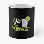 Ginfluencer Glass with Lime Classic Mug - for Office Decor, College Dorm, Teachers, Classroom, Gym Workout and School Halloween, Holiday, Christmas Party ! Great Inspirational Wall Art Poster.