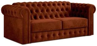 Jay-Be Chesterfield Fabric 3 Seater Sofa Bed - Orange