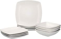 Creative Tops 5170185 Raven White 12 Piece Dinner Set Service for 4, Square, Ceramic