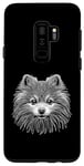 Coque pour Galaxy S9+ Line Art Poméranien Pomeranians Chien