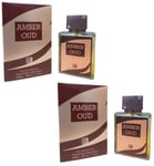 2 x Amber OUD Women Perfume Eau de parfum Spray for her Unisex Fragrance 100ml
