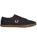 Fred Perry Mens B7259 157 Kingston Twill Black Trainers Cotton - Size UK 3