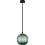 Lampe de plafond au design vintage - Suspension en forme de boule verte - Viola Vert - Verre, Métal - Vert