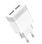 APOKIN® Chargeur pour téléphone Portable ou Tablette Ultra Rapide Double USB 2.1 A USB 2.0 Adaptateur de Charge Compatible Samsung iPhone iPad Huawei Xiaomi Oppo Realme LG TCL Vivo iPad