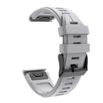Eariy silicone wristband compatible with Garmin Fenix 6X / Fenix 6X Pro, quick-release sports bracelet, scratch-proof, waterproof, stylish and beautiful., grey
