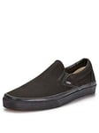 Vans Classic Slip-On Plimsolls - Black/Black, Black/Black, Size 9, Men