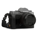 MegaGear MG1885 Ever Ready Genuine Leather Camera Half Case compatible with Fujifilm X-T200 - Black
