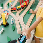 Railway Train Track Set  Rail Road Kids Wooden Toy Deluxe Melissa & Doug 10701