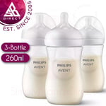 Philips Avent Natural Response 3.0 Baby Milk Bottles│BPA Free│260ml│1m+│3Pk