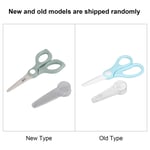 (Blue)Portable Baby Scissors Baby Safety Food Scissors Anti-Rust Durable