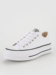 Converse Womens Leather Lift Ox Trainers - White/Black, White/Black, Size 3, Women