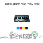 LASER- EPSON Lot de 4 Puces NOIR+ COULEUR Toner AcuLaser C2900