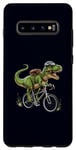 Coque pour Galaxy S10+ T-rex Dinosaure à vélo Dino Cyclisme Biker Rider