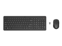 HP 330 - Sats med tangentbord och mus - trådlös - 2.4 GHz - QWERTY - engelska - svart - för HP 21, 22, 24, 27 Laptop 15, 15s, 17 Pavilion 24, 27, TP01 Pavilion Laptop 14, 15
