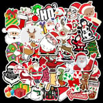 50pcs Merry Christmas Stickers For Laptop Skateboard Luggage Gui One Size