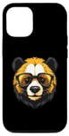 Coque pour iPhone 14 Pro Tête de panda cool | Portrait hipster amusant