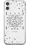 Virgo Emblem Slim Phone Case for Iphone 11 TPU Protective Light Strong Cover with Transparent Star Sign Constellation Sun Moon