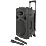 QTX QR12PABT 12' Portable PA Speaker with Bluetooth and Mics USB SD FM Battery