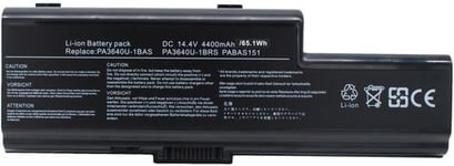 Batteri PABAS151 for Toshiba, 14.4V, 4400 mAh