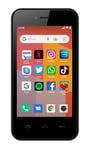 TTfone TT20 BLACK Smart 3G Mobile Phone Android GO 8GB 4" Screen Vodafone Sim 