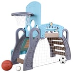 KidKraft 5-in-1 Sports Toddler Climbing Frame with Slide, Football Goal, Basketball Hoop and 3 Balls, Indoor and Outdoor Playground, Toddler toys, 20193