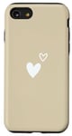 iPhone SE (2020) / 7 / 8 White Minimalist Heart Aesthetic Tan Cute Hand Drawn Love Case