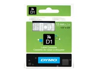 Dymo Tape D1 12mm Hvid/gennemsigtig