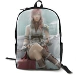 Kimi-Shop Final Fantasy XIII-Lightnings Anime Cartoon Cosplay Canvas Shoulder Bag Backpack Cute Lightweight Travel Daypacks School Backpack Laptop Backpack