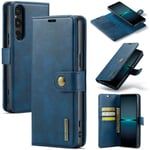 DG.MING Sony Xperia 1 VI Plånboksfodral med avtagbart skal, Blue
