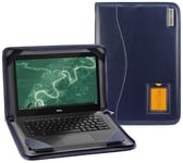 Broonel - Série Contour - Etui Bleu en Cuir De pour Ordinateur Portable Compatible avec Le Dell Latitude 3310 2-in-1 13"