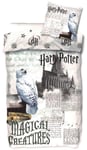 Påslakanset - Harry Potter - 140x200 cm - Med Hogwarts och uglen Hedvig - 100% bomull