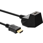 InLine 17531s Rallonge HDMI avec Pied et High Speed avec Ethernet 4 K2 k mâle vers Femelle 1 m Noir/Or