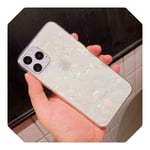 Glitter Shell Pattern Sparkle Bling Crystal Clear Soft TPU Case For iPhone SE X XR XS 11 Pro Max 8 7 6 6s Plus Silicone Cover-Pearl White-For iPhone 8 Plus