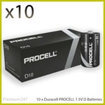 10 x Duracell D Size Procell Industrial Alkaline Batteries LR20 MN1300 D Cell UK