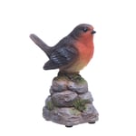 Dekorationsfigur med sensor - Sjungande fågel Röd 10 cm